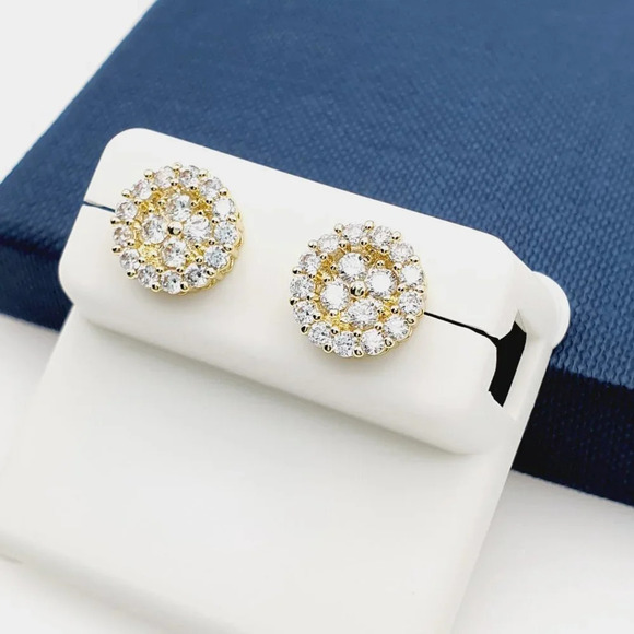 "14K Gold Plated Cubic Zircon Earrings, INUS1BR103 - Picture 3 of 9